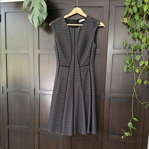 Rebecca Taylor Black Textured Midi Dress